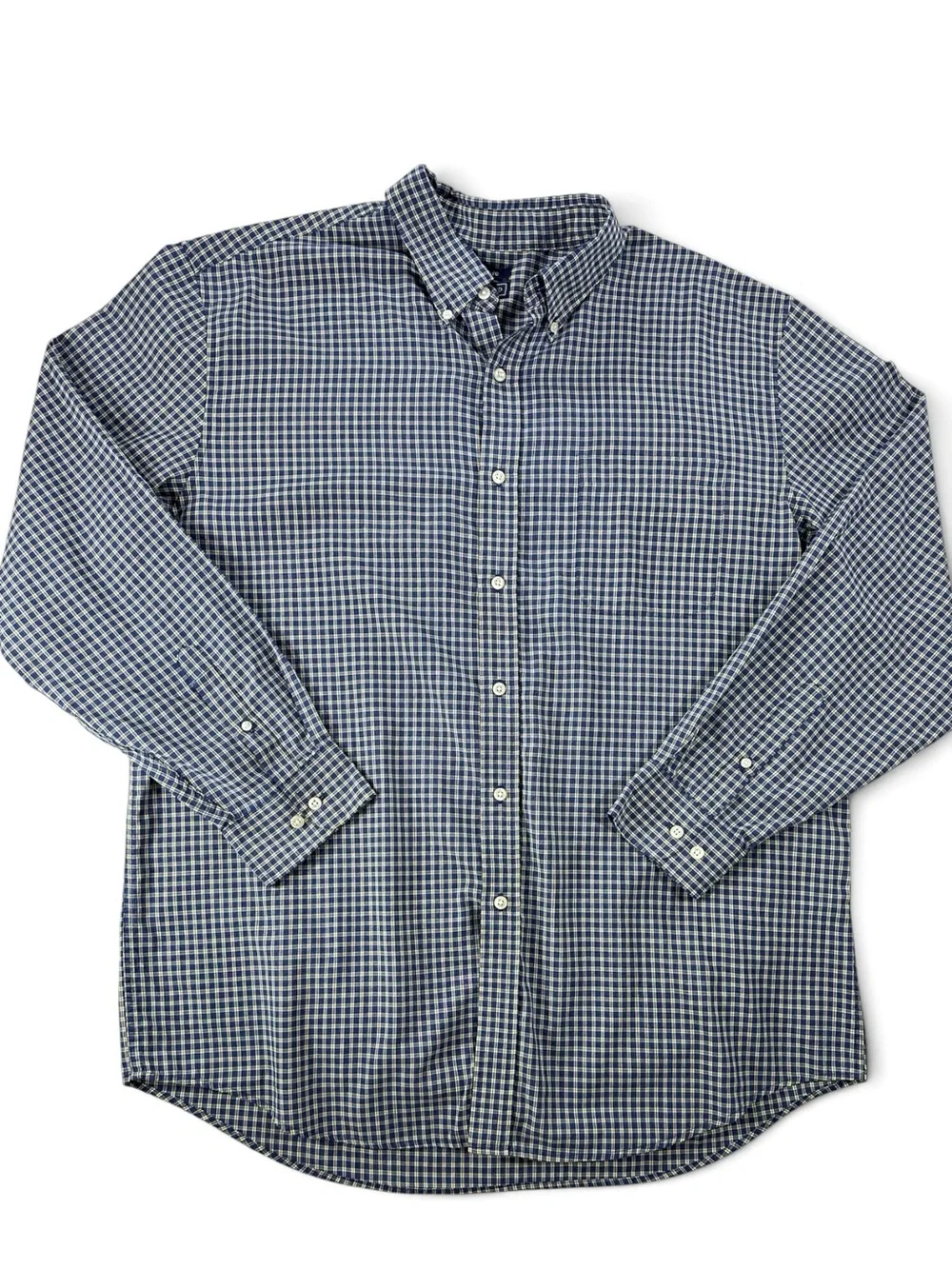 Saddlebred Navy and Cream Check Button-Down Shirt